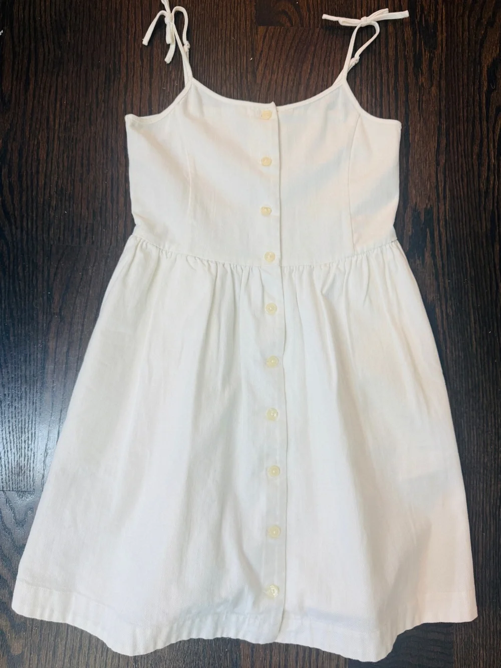 Ralph Lauren White Tie-Strap Button-Front Sundress
